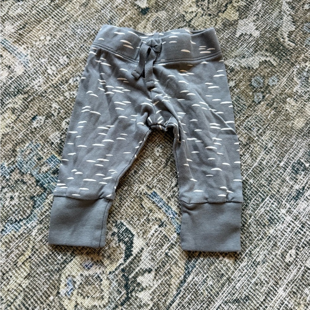 Colored Organics Gray Baby Jogger Pants with White Dash Print